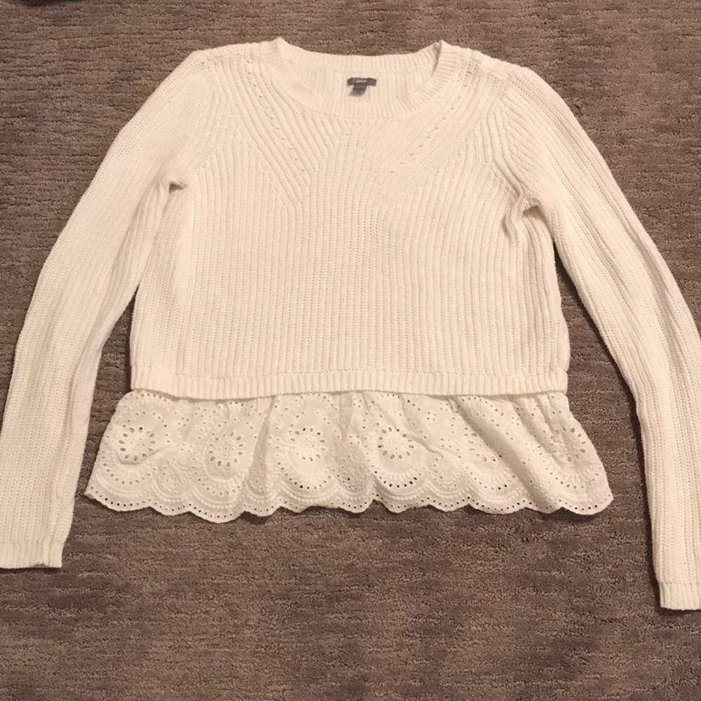 American Eagle Sweater with floral trim